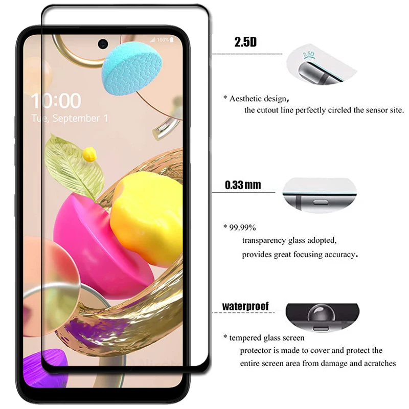 2 шт. Защитное стекло для LG K42 K52 K62 Q6 Q52 закаленное V20 V40 V50 G8S ThinQ Stylo 5 6|Защитные стёкла