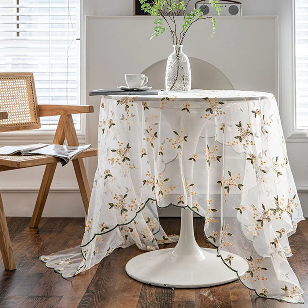 

Decor Tablecloth Decoration Decorative Floral Lace Polyester Romantic Soft