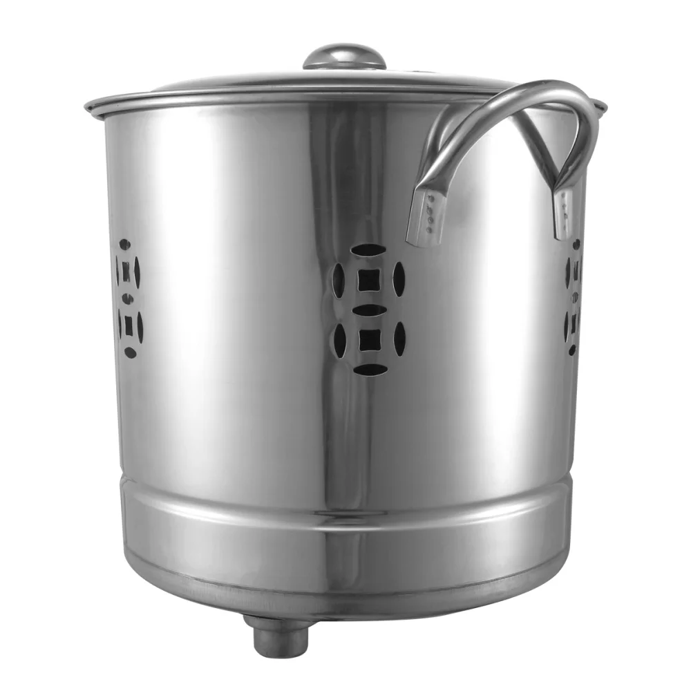 

2Pcs Stainless Steel Burn Silver Incinerator for Home Yard (Silver)