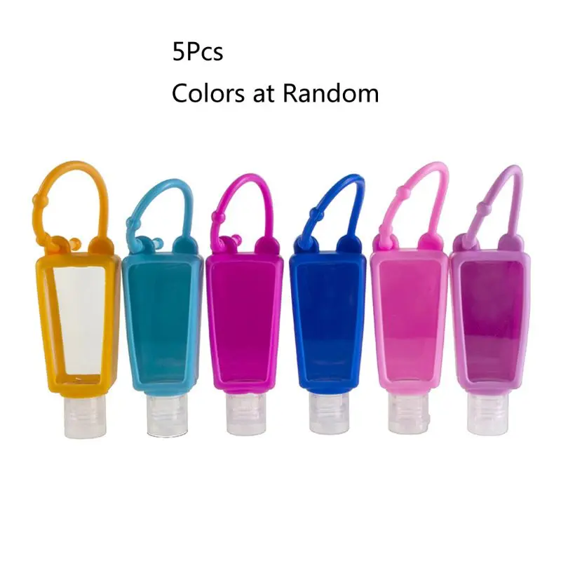 

5Pcs 30ml Silicone Travel Bottles Hand Sanitizer Bottles Empty Keychain Carrie