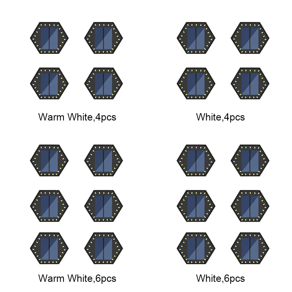 

Flood Lamp Auto On Off Hexagon Landscape Solar Power Patio Ground Light Outdoor Garden Waterproof 24 LEDs Lawn Walkway Pathway