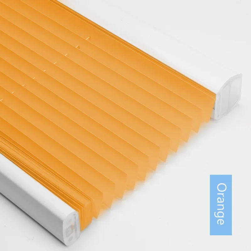Orange Легкий подъёмный беспроводной плиссированный светильник для жалюзи, фильтрующий клетчатый оттенок, плиссированный оконный оттенок, белый/бежевый/серый - Color: Orange