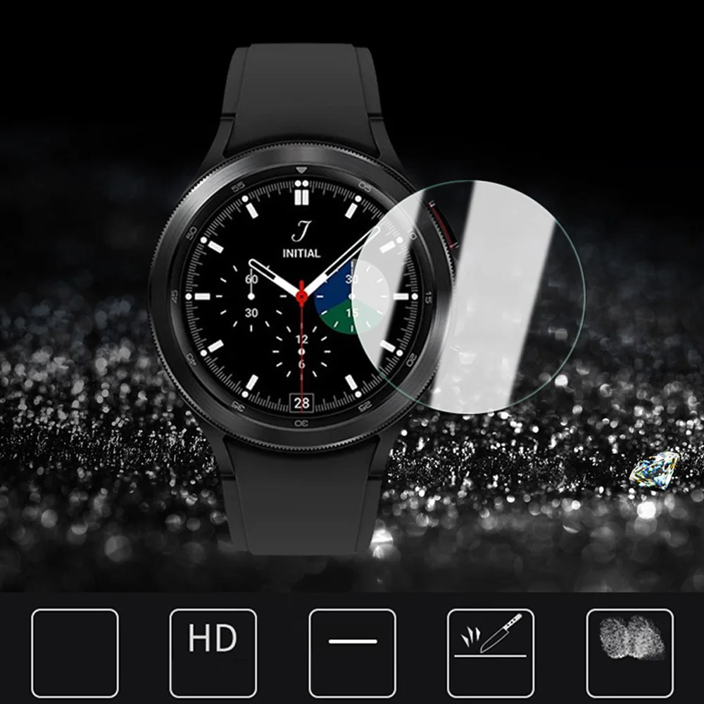 

4pc 9H HD Tempered Glass For Samsung galaxy watch 4 40mm 44mm Classic 42mm 46mm Screen Protective Film Water-proof Anti-Scratch
