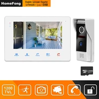 homefong video door phone intercom system 1200tvl wide angle support recording unlock for home security system door bell camera