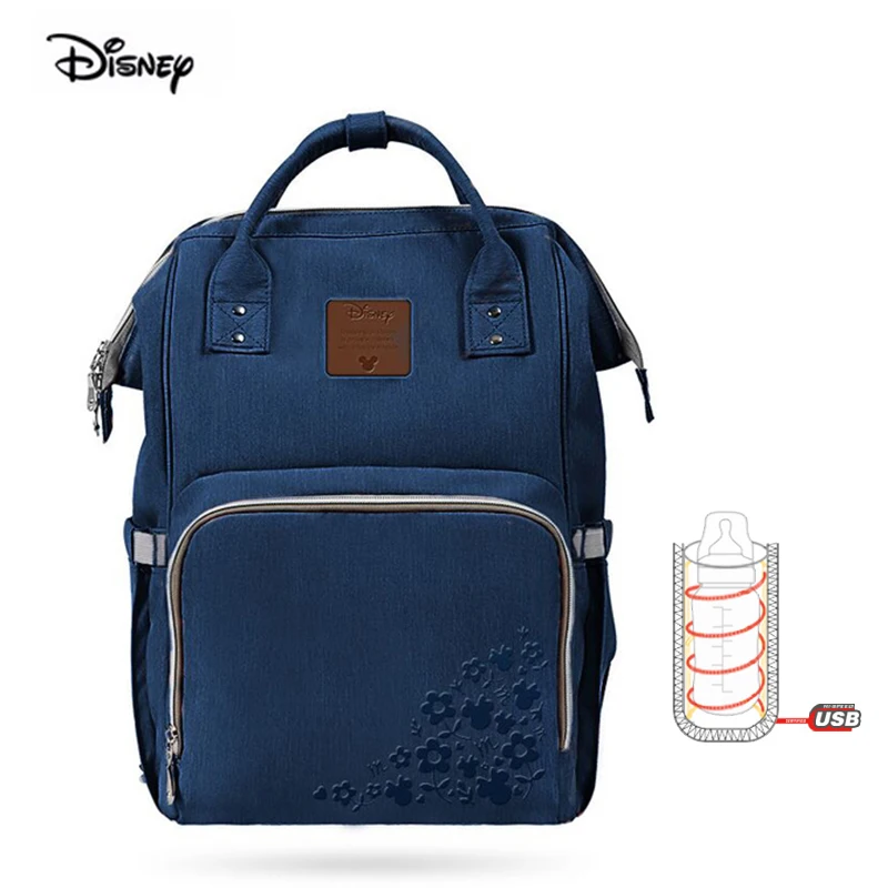 Blue Disney, сумка для мамы, женская, многофункциональная, подгузник, детская, USB, бутылка, изоляция, сумка для беременных, большая емкость, рюкзак для подгузников, красный - Цвет: Blue