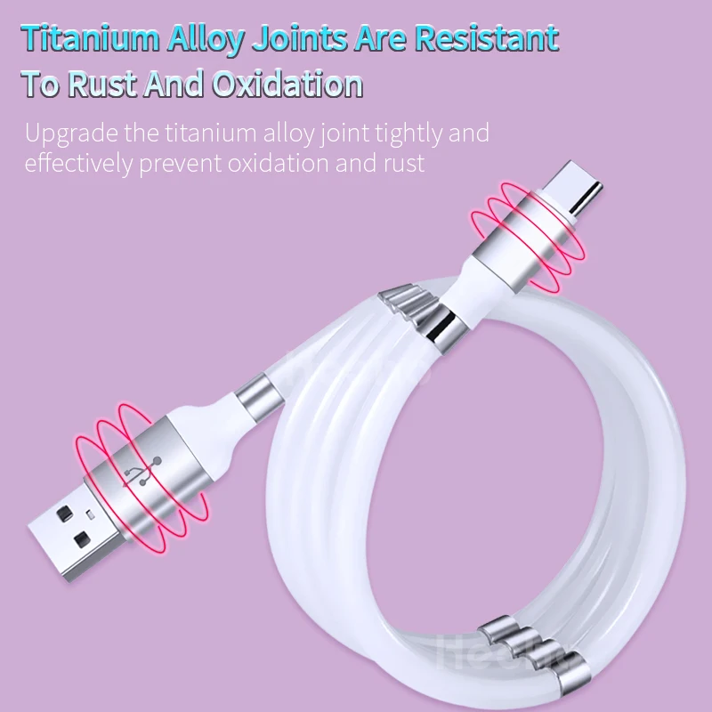 Волшебный шнур Магнитный притяжение Micro USB Тип C зарядное устройство кабель для