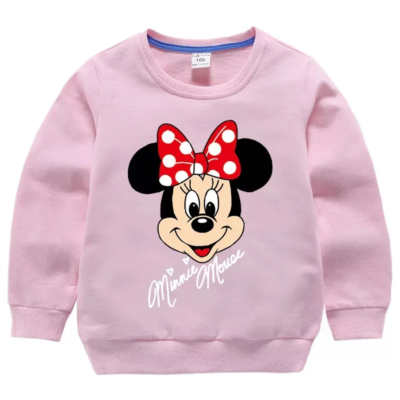 Свитшот с капюшоном для девочек Минни Маусом хлопок весна-осень | Детская одежда