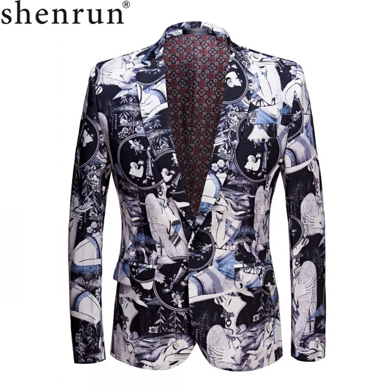 SHENRUN новый мужской ретро винтажный Артистизм Повседневный блейзер с красивым