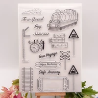 train railway clear stamps transparent silicone seal for diy scrapbooking crafts card making photo album handmade decoration