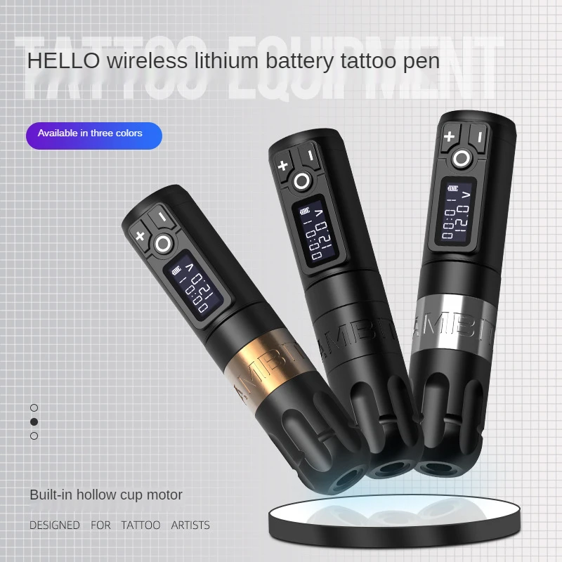 Soldier Wireless Tattoo Machine Pen Battery with Portable Power Pack 1950 Mah Digital LED Display For Body Art