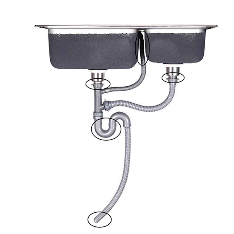 1 шт. двойной умывальник красивый кухонный сливной трубы кухонное оборудование