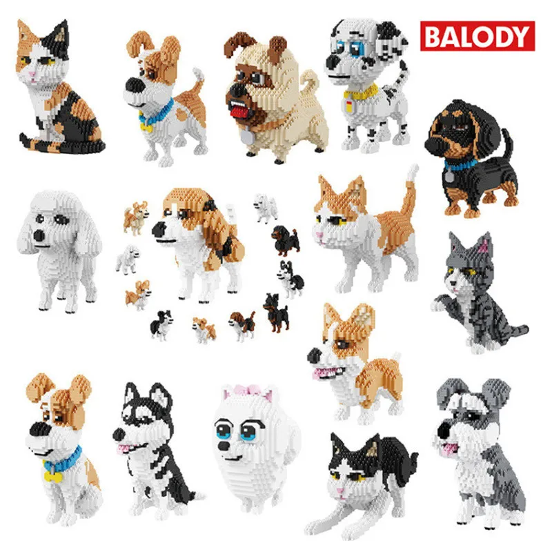 

Micro Blocks Cartoon Figures Cat Model Brinquedo Assembly Building Block Kids Gifts Educational Toys for Children Girls Present