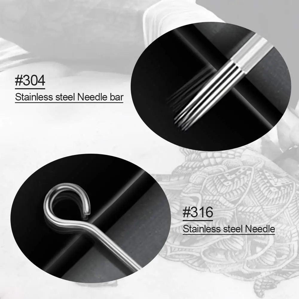 50PCS Professional Tattoo Needles 5M2 7M2 9M2 11M2 13M2 15M2 Size Disposable Assorted Sterile 0.35mm | Красота и здоровье