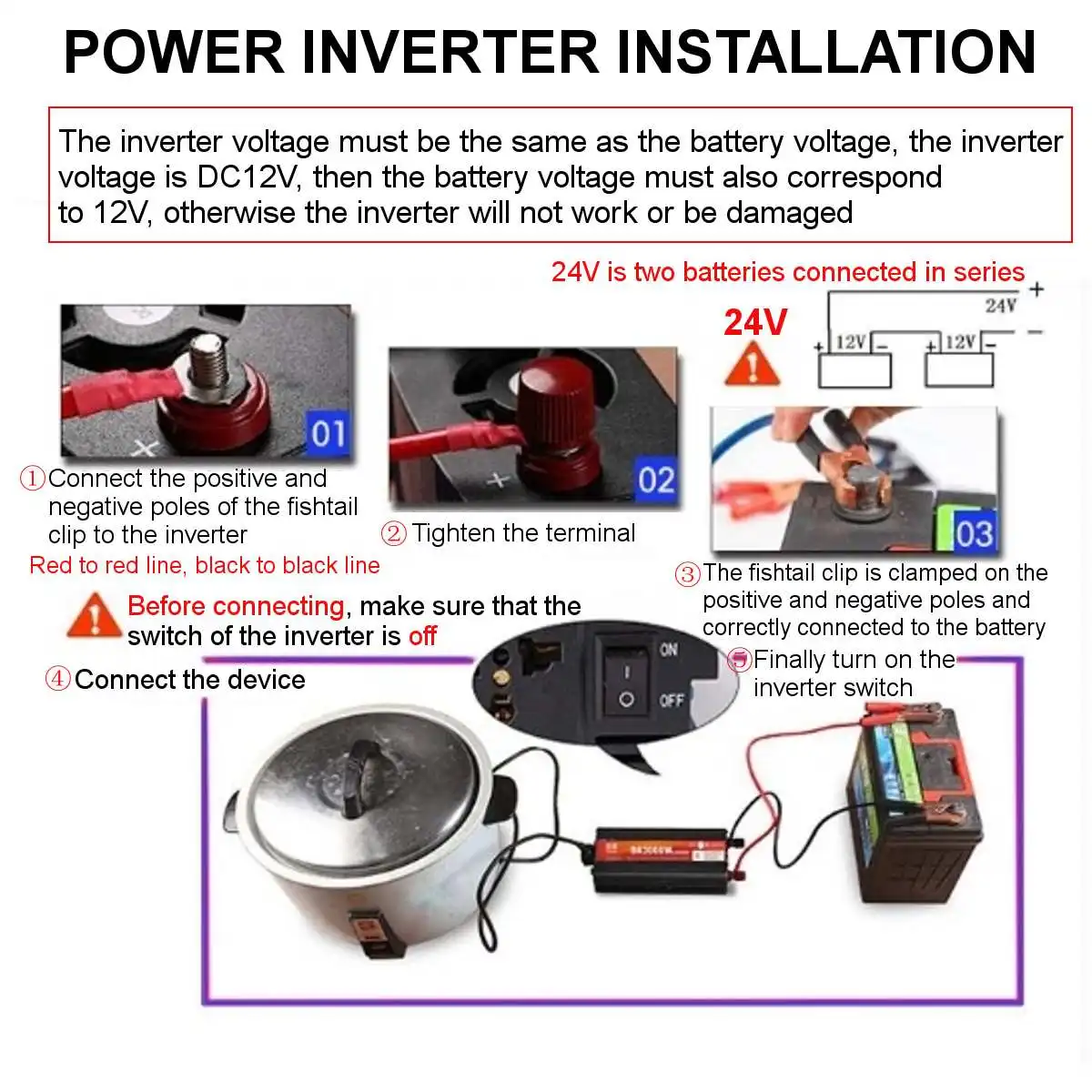 $71.10 Pure Sine Wave Inverter DC 12V 220V AC 24V to 110V Power 2000W 3000W 4000W 5000W Car Inverter Voltage Converter With LED Display