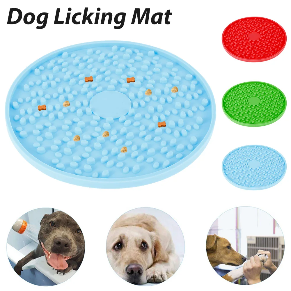 

Mat for Dogs Cats Slow Food Bowls New Pet Dog Feeding Bowl Silicone Dog Feeding Lick Pad Dog Slow Feeders Treat Dispensing