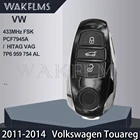 Пульт дистанционного управления 3btn 433 МГц для Volkswagen Touareg 2011 2012 2013 2014 с чипом PCF7945 и аварийным ключом 7P6959754AL