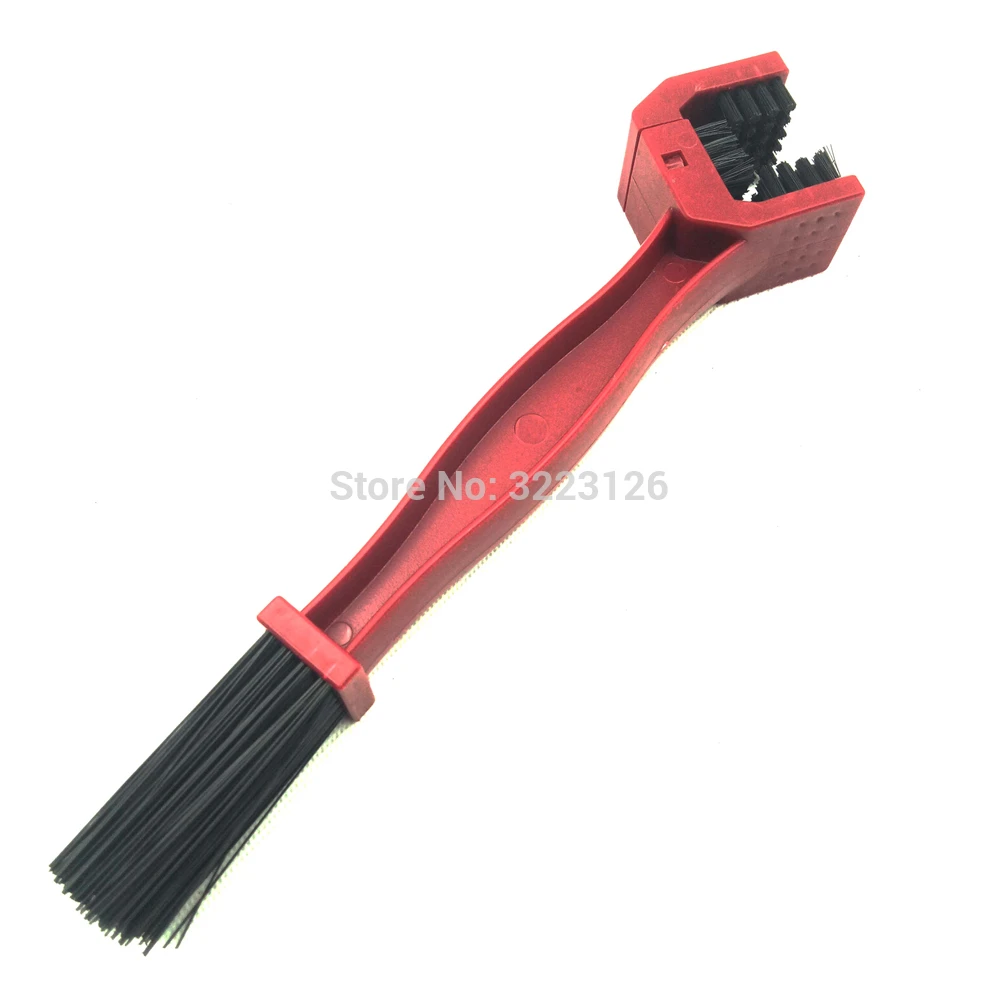 Красная щетка для чистки велосипедной цепи мотоцикла шестерни гранжа двойная