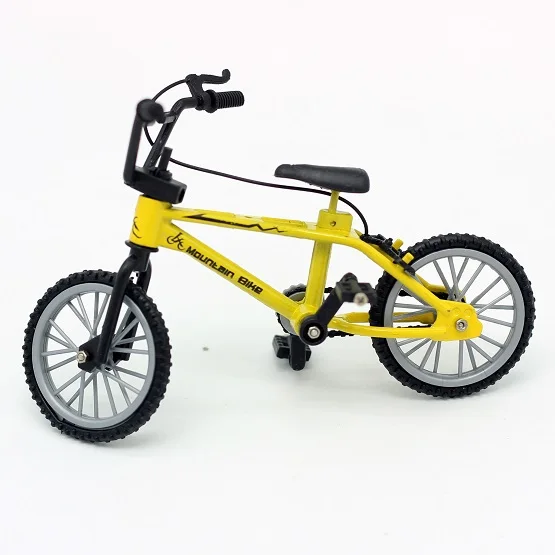 Высокое качество палец BMX велосипед игрушки с мини сплава Флик Трикс горный велосипед модель игрушки Дети Мальчики - Цвет: Yellow