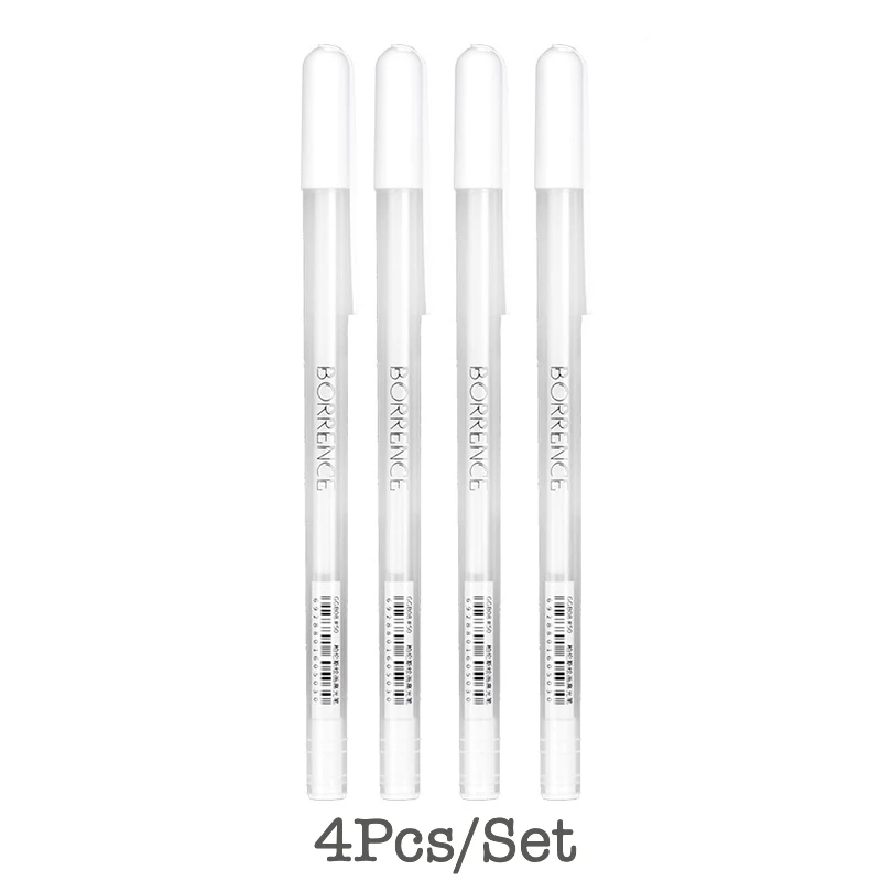4Pcs 4 шт./компл. белый маркер для выделения ручка манга Живопись Дизайн граффити Fineliner эскизная ручка для рисования художественные канцелярские принадлежности - Цвет: 4Pcs