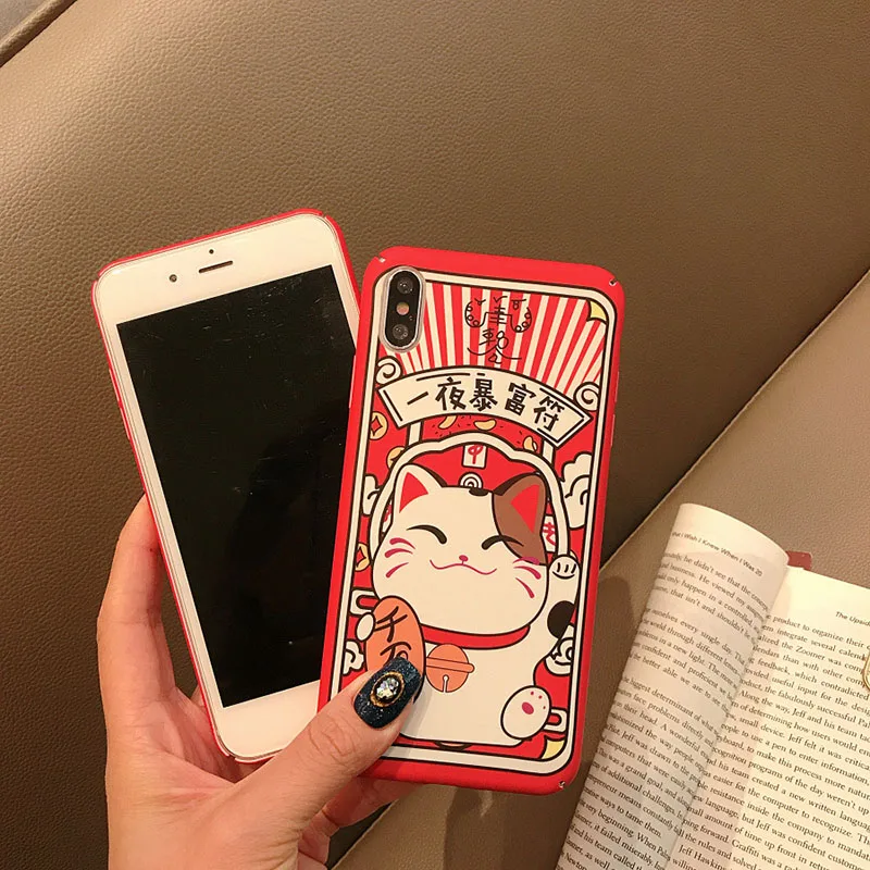 Милый чехол для телефона с изображением из мультфильма Lucky Cat iPhone 6 6s 7 8 Plus X Xs XR Max |