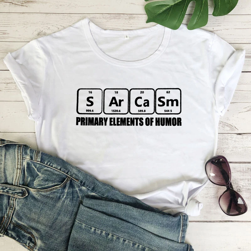 Sarcasm Primary Ele Мужская футболка ts Of Humor Повседневная летняя футболка с круглым вырезом и принтом в виде стола мужские футболки Женская графическая забавная футболка