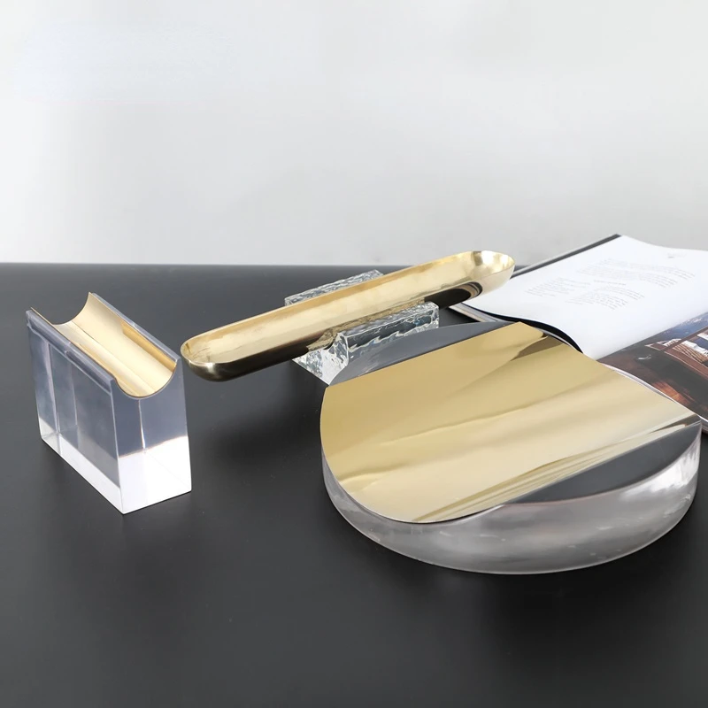 

Light Luxury Model Room Tabletop Decoration Tray Home Living Room Host TV Cabinet Hotel Fruit Tray Set Up