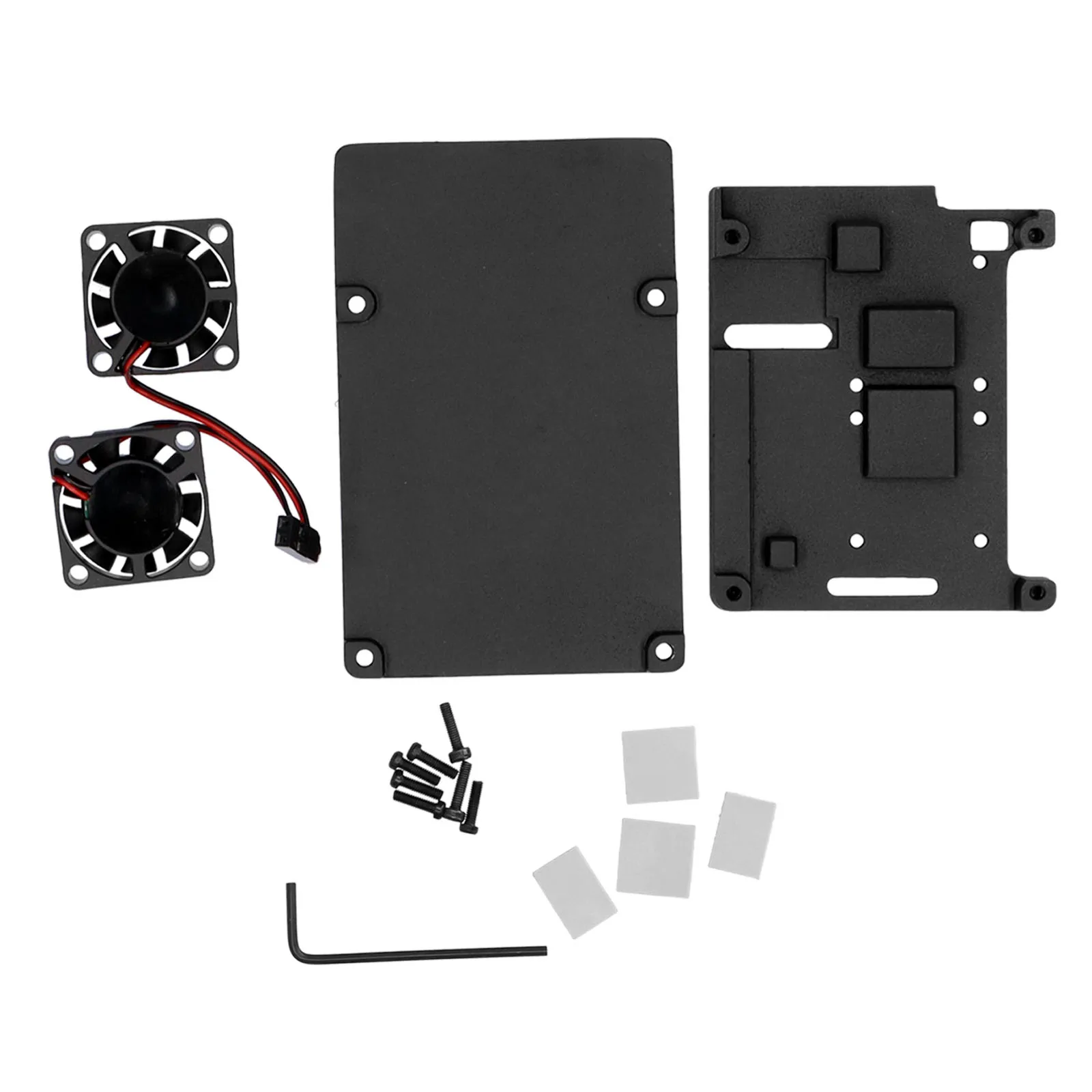 

Чехол из алюминиевого сплава с двумя вентиляторами для Raspberry Pi 4 CNC, радиатор для быстрого охлаждения, металлический бронированный корпус дл...