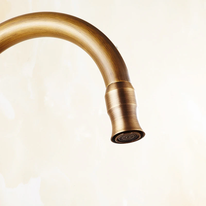 Новое поступление Поворот на 360 градусов античный латунный кухонный кран с одной