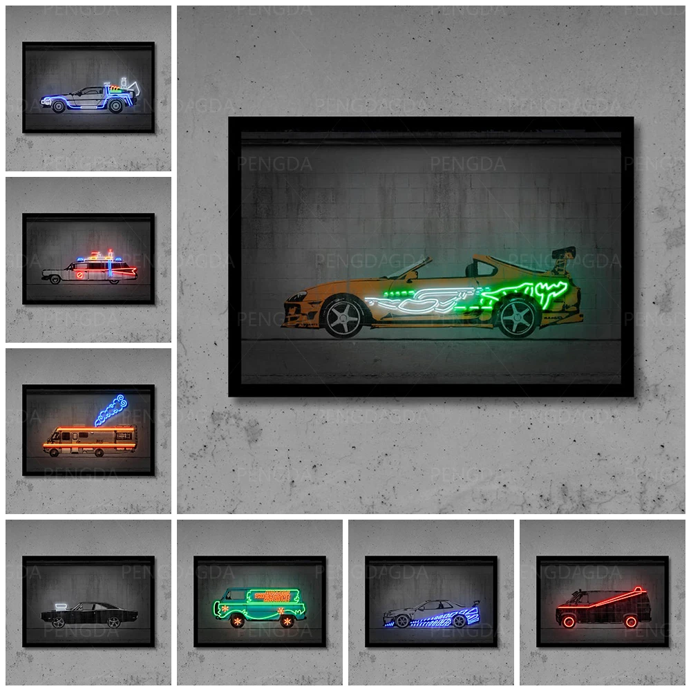 

HD Prints Home Decor Painting Colorful Line Car Poster Wall Art Canvas Abstract Modular No Framework Pictures For Living Room