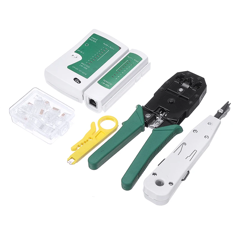 

Mayitr 1Set RJ45 RJ11 Network Cable Tester Multi- Purpose Punch Down Tool Hand Crimping Tools Kit For Cat5/Cat 5E/Cat6/Cat 7