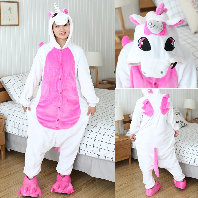 

Unicorn Totoro Pajamas Winter Women Pajamas Animal Onesies Adult Men Couple Costume Cosplay Flannel Cartoon Sleepwear Pyjamas