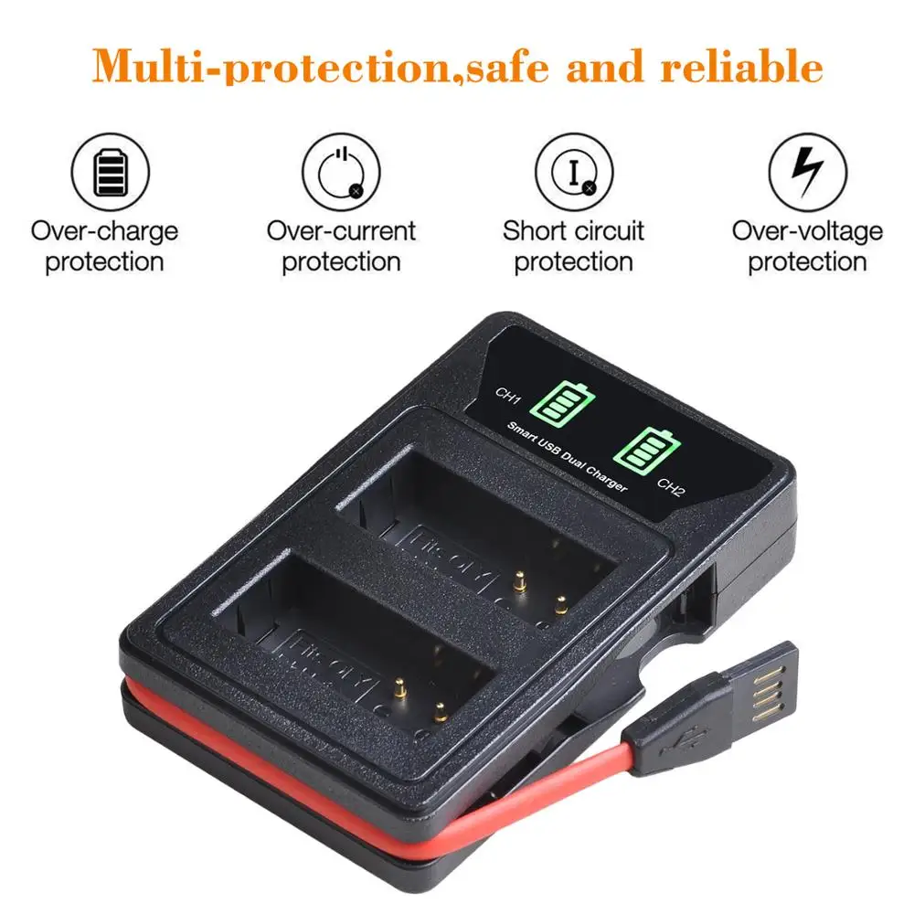 Двойное зарядное устройство USB со светодиодной подсветкой для Olympus|Цифровые