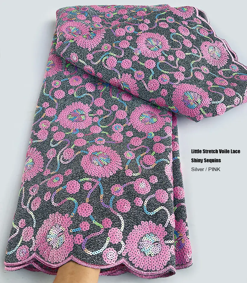 Кружевная вуаль с двойными блестками 5 ярдов сетчатой подкладкой вышивкой