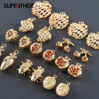 gufeather ma10jewelry accessoriespass reachnickel free18k gold platedcopperzirconsjewelry makingdiy pendants6pcslot