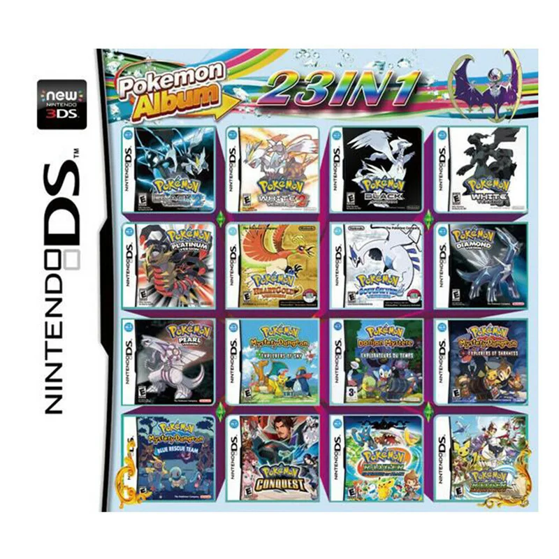 

Видеоприставка Pokemoon для Nintendo DS NDS Lite NDSI NDSLL NDSXL 3DS XL, 23 в 1