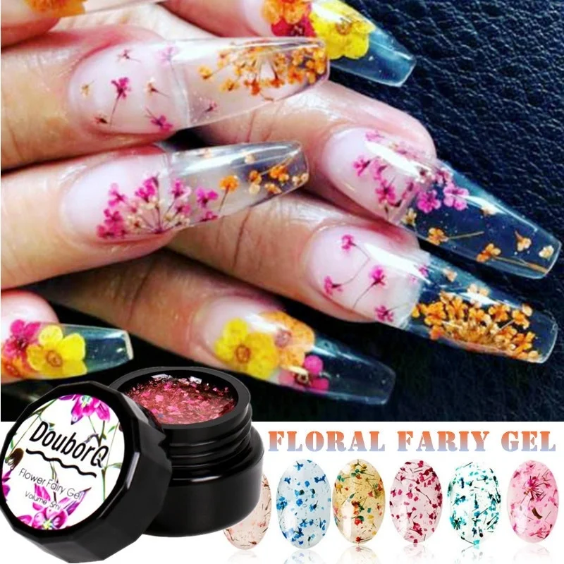 1 шт. Цветочная гелевая краска для ногтей высушенные цветы клей дизайна 3D дизайн