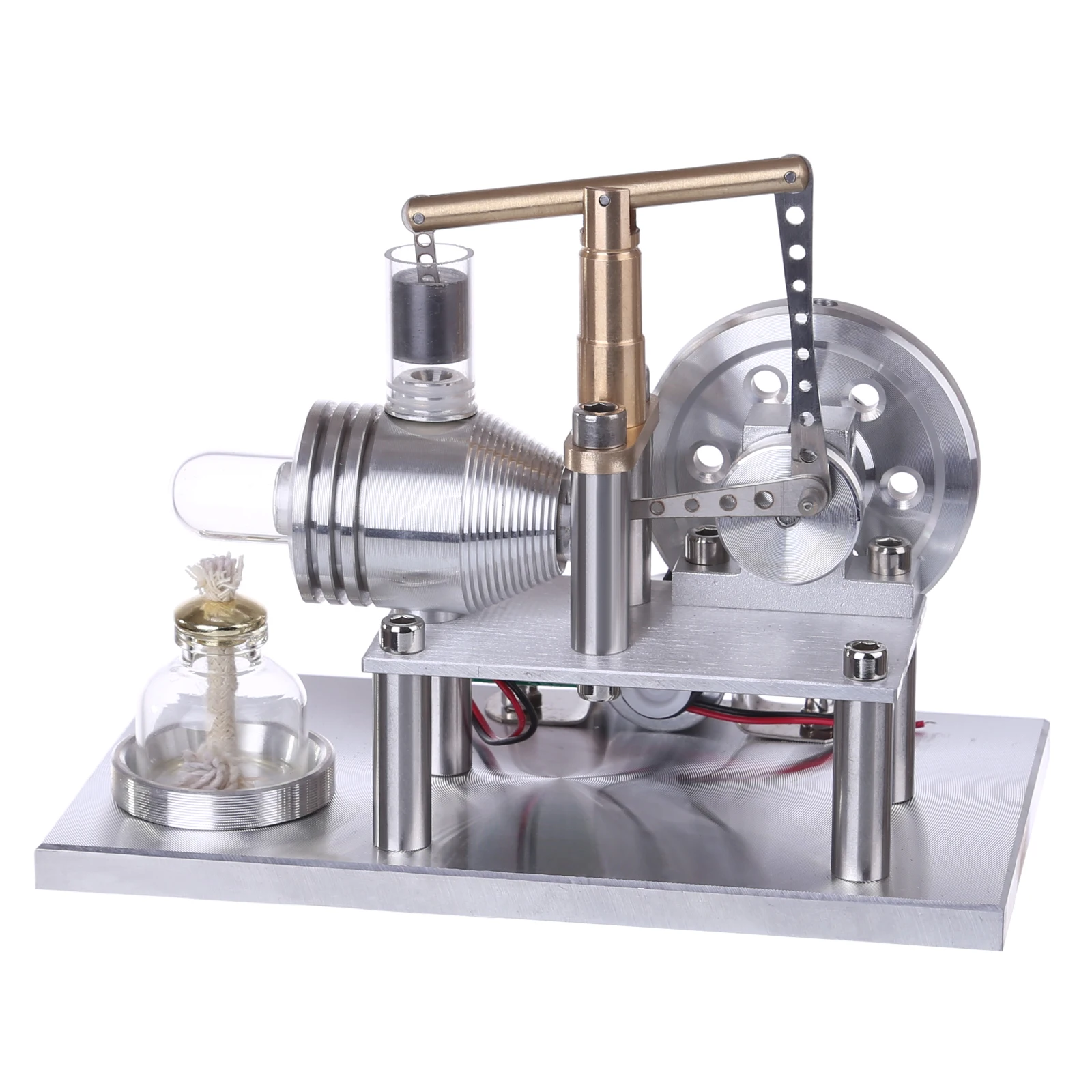 

Custom Balance Type Hot Air Stirling Engine Generator Model Science Experiment Education Toy with Voltage Digital Display Meter