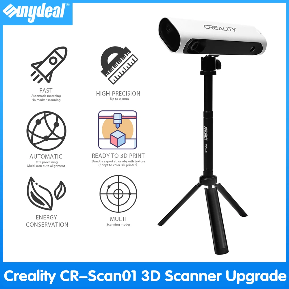 

Оригинальный 3D сканер Creality CR-SCAN01, обновленный Настольный 3d-сканер со штативом поворотного стола, портативный сканер для 3D-моделирования с п...