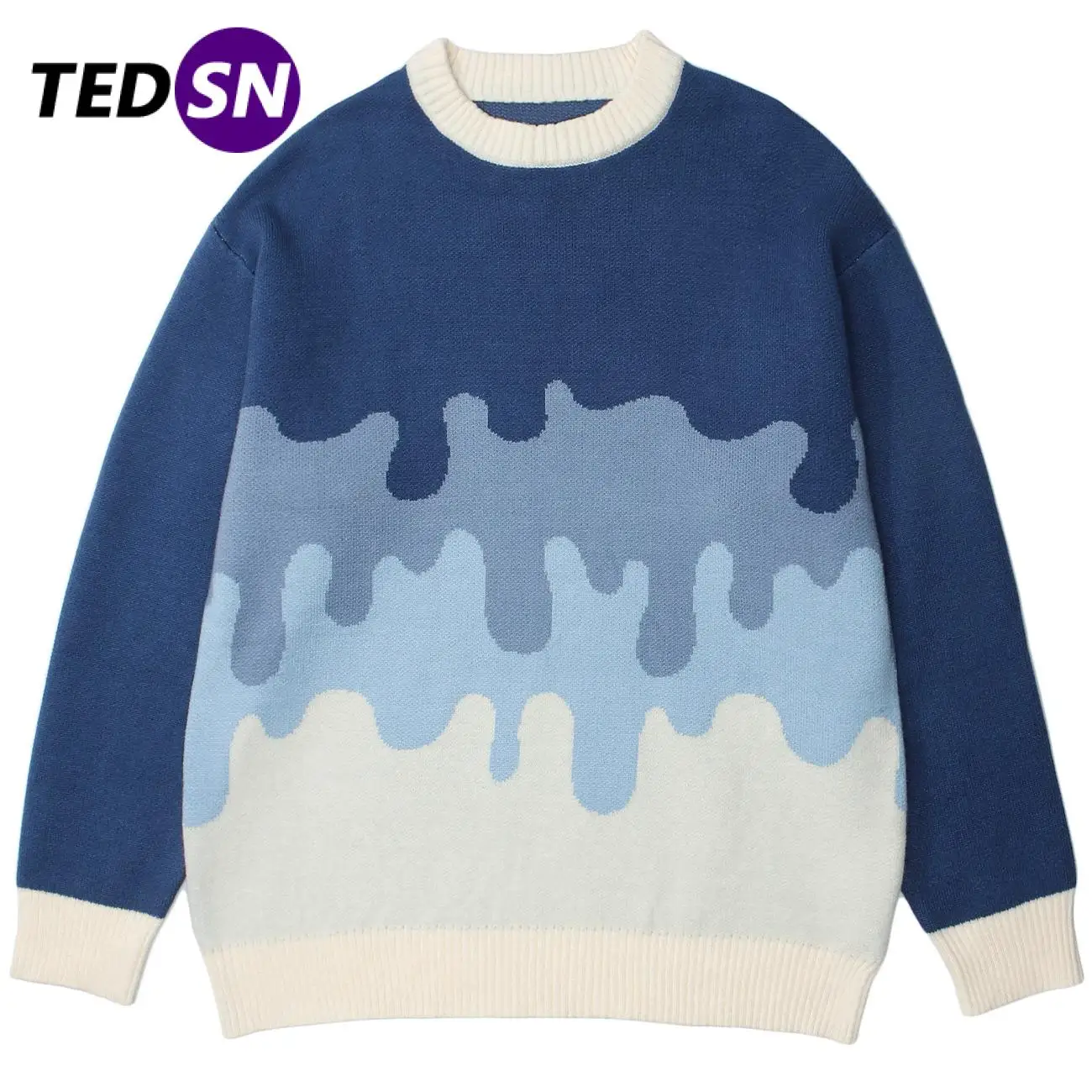 

Мужской Шерстяной Вязаный Свитер оверсайз TEDSN, уличный джемпер, Женский кашемировый пуловер, Топ с длинным рукавом, зимняя одежда 2021