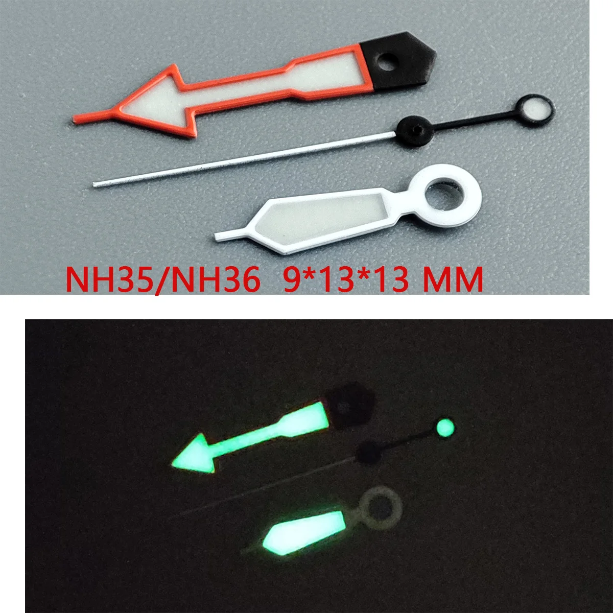 

Аксессуары для часов указка для часов NH35 стрелки черные стрелки Зеленые Супер Светящиеся, подходит для NH35, NH36 механизм A15