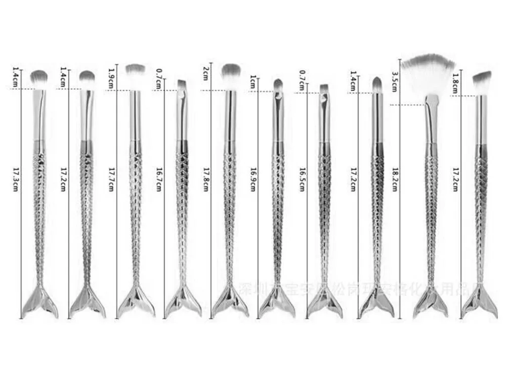 

11Pcs beauty fishtail Makeup Brushes Set Powder Foundation Blush Blending Eye shadow Lip Cosmetic Concealer Brushes Beauty 9.17