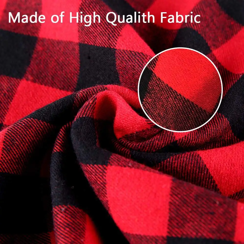 Рождественская клетчатая бандана для собак ручные Аппликации (Санта-Клаус и