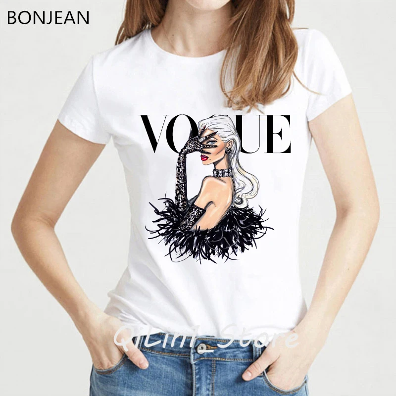 Новинка лета 2019 футболка vogue в Парижском Стиле женские футболки с графическим