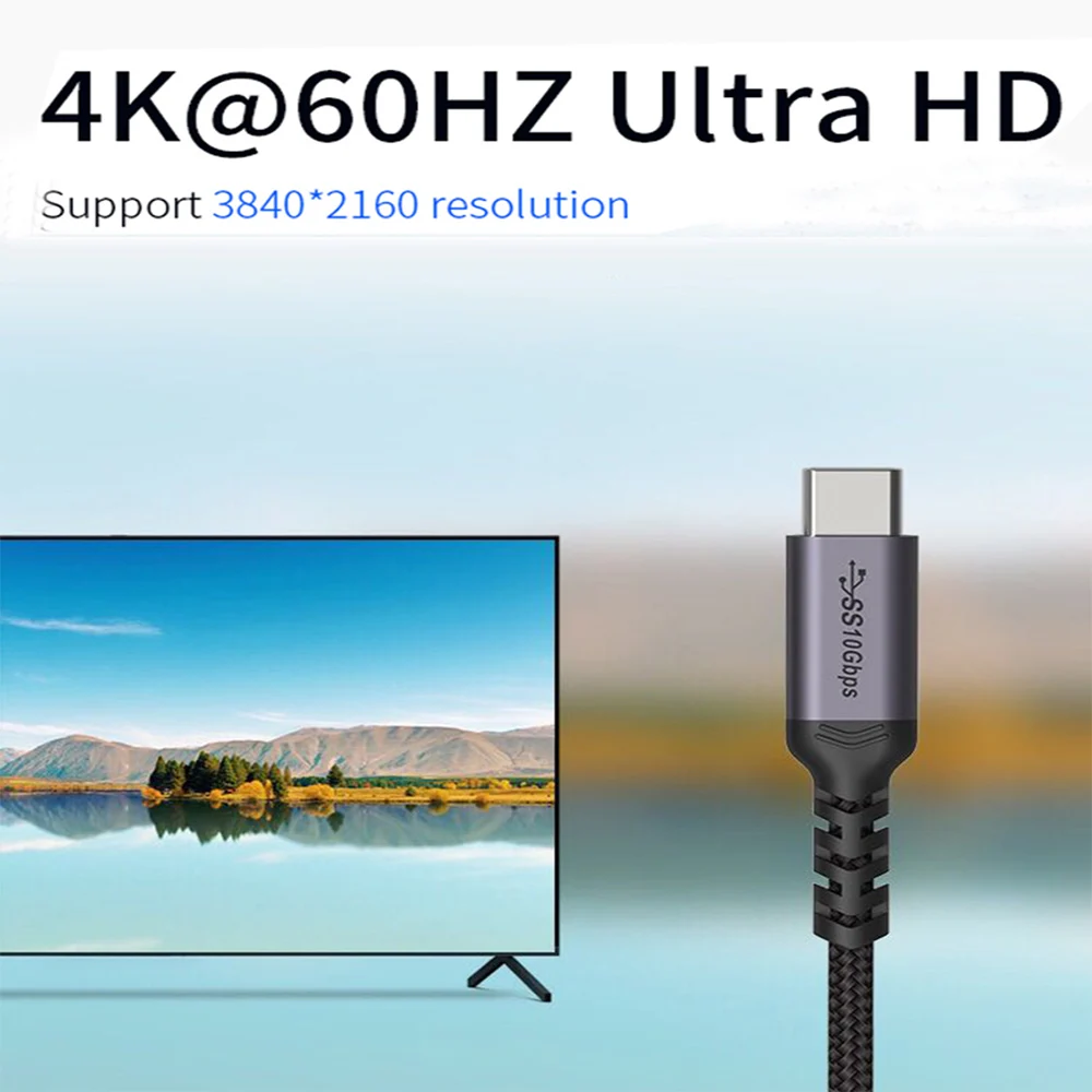 Кабель USB Type-C с углом 90 градусов 3 1 Gen2 кабель C 4K @ 60 Гц 10 Гбит/с 100 Вт 20 В/5 А быстрая