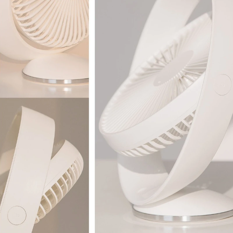 Настольный вентилятор с мощным потоком воздуха бесшумный портативный