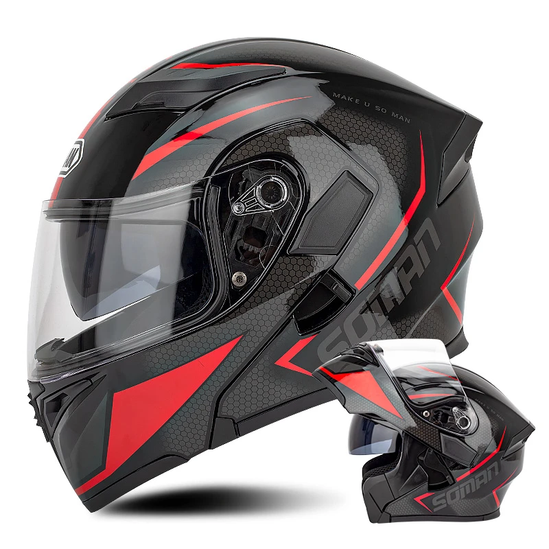 

Мотоциклетный шлем на все лицо, сертифицированный в горошек, гоночный солнцезащитный козырек, Casco Moto Powersports, откидной шлем с 2 подарками для м...