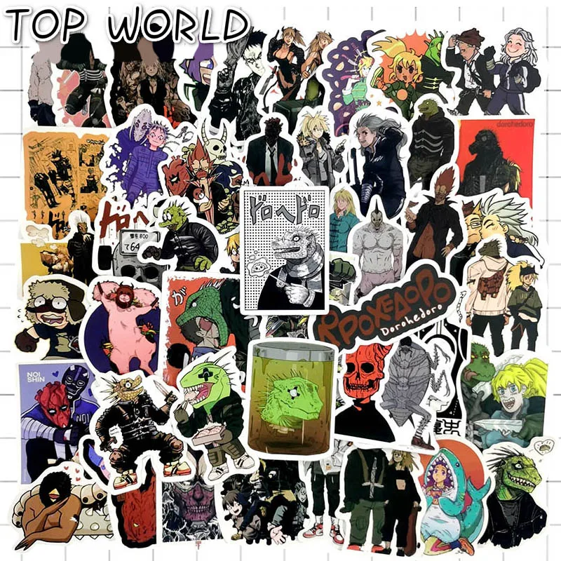 10/50pcs/set Dorohedoro Anime Stickers Skateboard Fridge Guitar Laptop Motorcycle Travel Luggage Toy Sticker For Kid Gift