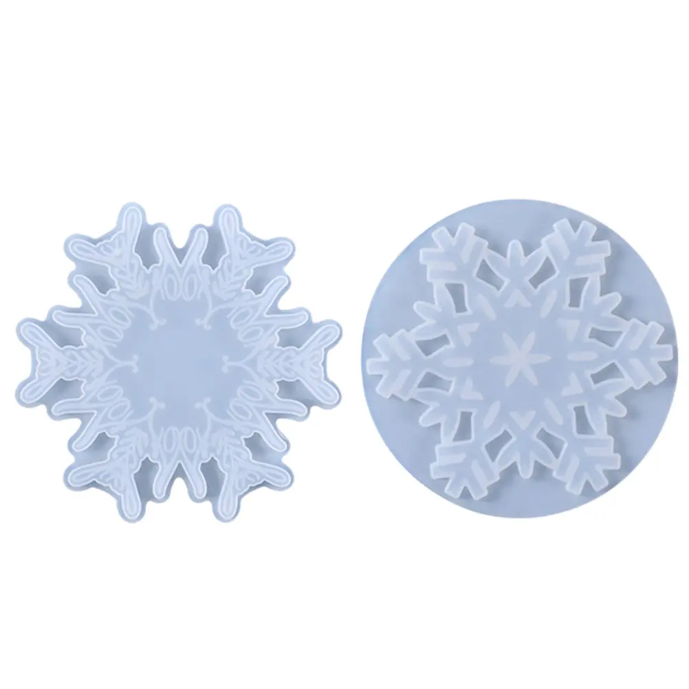 

2pcs Portable Christmas Snowflakes Silicone Mould Coaster Mold Cup Mat Mold Snowflake Coaster Mold DIY Crystal Epoxy Mold A5