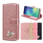 Женский кожаный чехол для Samsung S7 S7 Edge S8 S9 Plus S10 Plus S10E Блестящий блестящий чехол для Samsung Note 9 Note 8 чехол-книжка