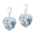 Изысканные модные серьги с милыми кристаллами в виде кота и цветка, элегантные женские Украшения, Аксессуары, праздничные подарки, аксессуары для отдыха и путешествий